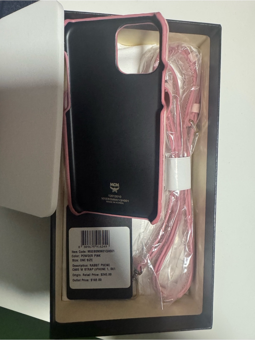 MCM Pink Mini Rabbit Phone Case with Strap - Picture 4 of 5